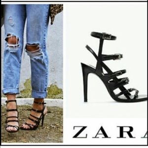 Zara Strappy Black Heels.